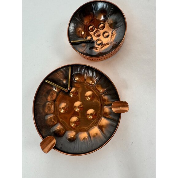 Trinidad & Tobago Copper Steel Drum Ashtray Set - Picture 12 of 16